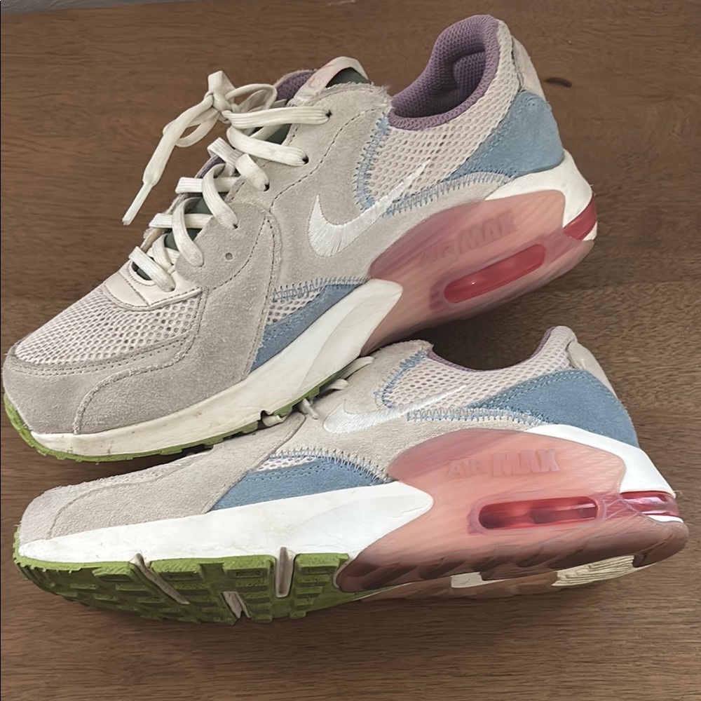 Women’s Nike Pink, Gray and Blue Air Max Sneakers with Chunky Midsole